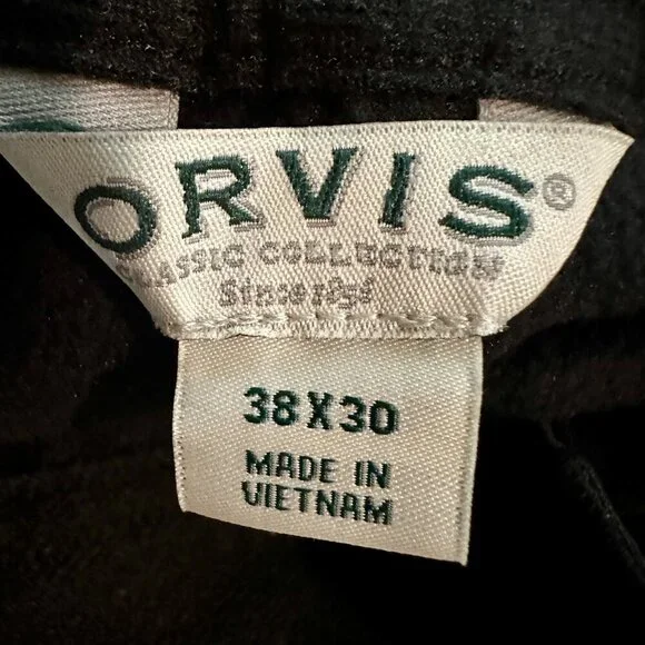 Orvis Men's Fleece Lined Pant Size 38X30 Water Repellent Finish Stretch Fabric - Picture 3 of 13